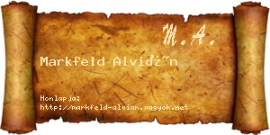 Markfeld Alvián névjegykártya